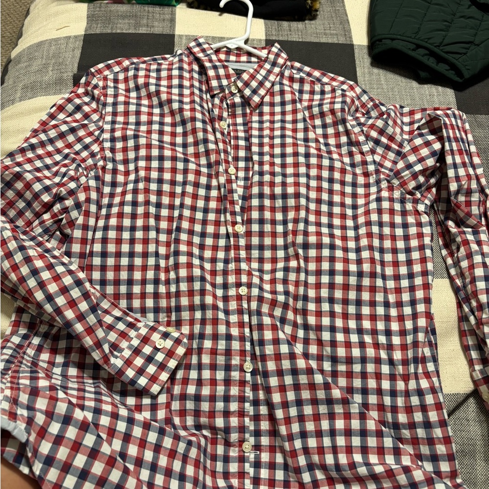 Men's Banana Republic Checkered Plaid Button Down Shirt